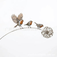Robin Garden Stake - Metal Animal Garden Ornament