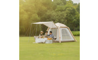 Sunsunscreen Inflatable Tent with Front Canopy Waterproof Inflatable Tent with Awning Wear-Resistant Shelter Windproof for Families