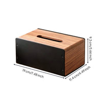 Tissue Box with Wood Body Rectangular Tissue Box Holder Sturdy for Office