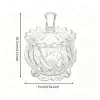 Crystal Candy Bowl Easy to Clean Glass Candy Jar Faceted Design for Living Room