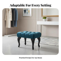 Upholstered Ottoman European Aesthetic Tufted Velvet Ottoman Multi-Purpose