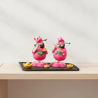 2 Pieces Car Dashboard Bobblehead Playful Spring Figurine Funny for Office Desk