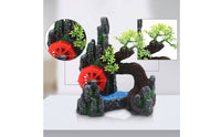 Aquarium Ornament with Waterwheel Realistic Rockery Compact for Aquatic Keepers