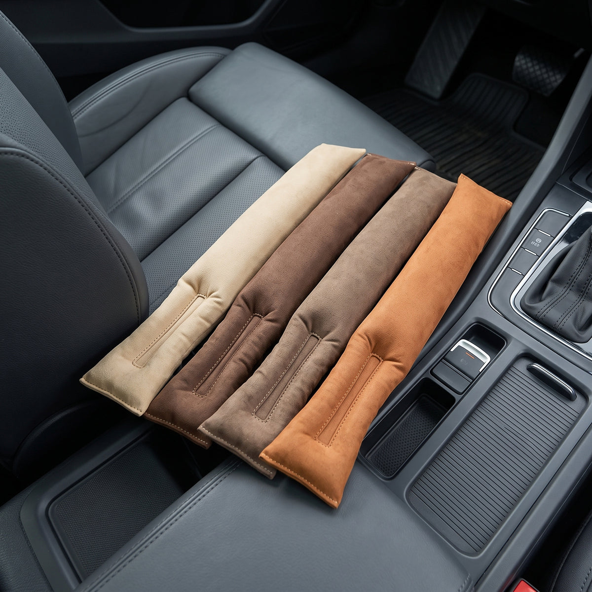 Universal Car Seat Gap Filler with Suede Leather Trim
