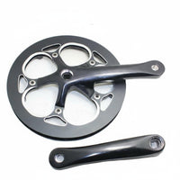 52T Single Chainring Crankset Lightweight Folding Bike Crankset Cycle Chainwheel with Double Guard Easy Installation