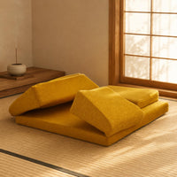 Foldable Meditation Cushion Mat Three-Fold Soft Kneeling Pad Ornamental Pattern