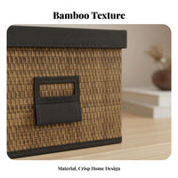 Bamboo Storage Box with Lid Handwoven Bamboo Storage Box Multi-Purpose for Shelf