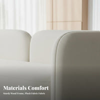 CumulusShaped Sofa and Chair Set Creamy Stylistic Reception Furniture Curved Design Seating Group for Patients, Guests, Bridal Shop, Lounge Area, Salon