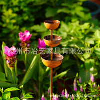 Rusty Rain Collector Decorative Garden Stake