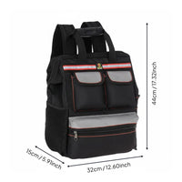 Tool Backpack Large Capacity Molded Base Tool Bag Wear-Resistant for Technicians
