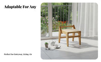 Woven Top Wooden Stool Mortise and Tenon Joinery Indoor Furnishing dense Wood Frame Multi-Purpose for Design aficionados