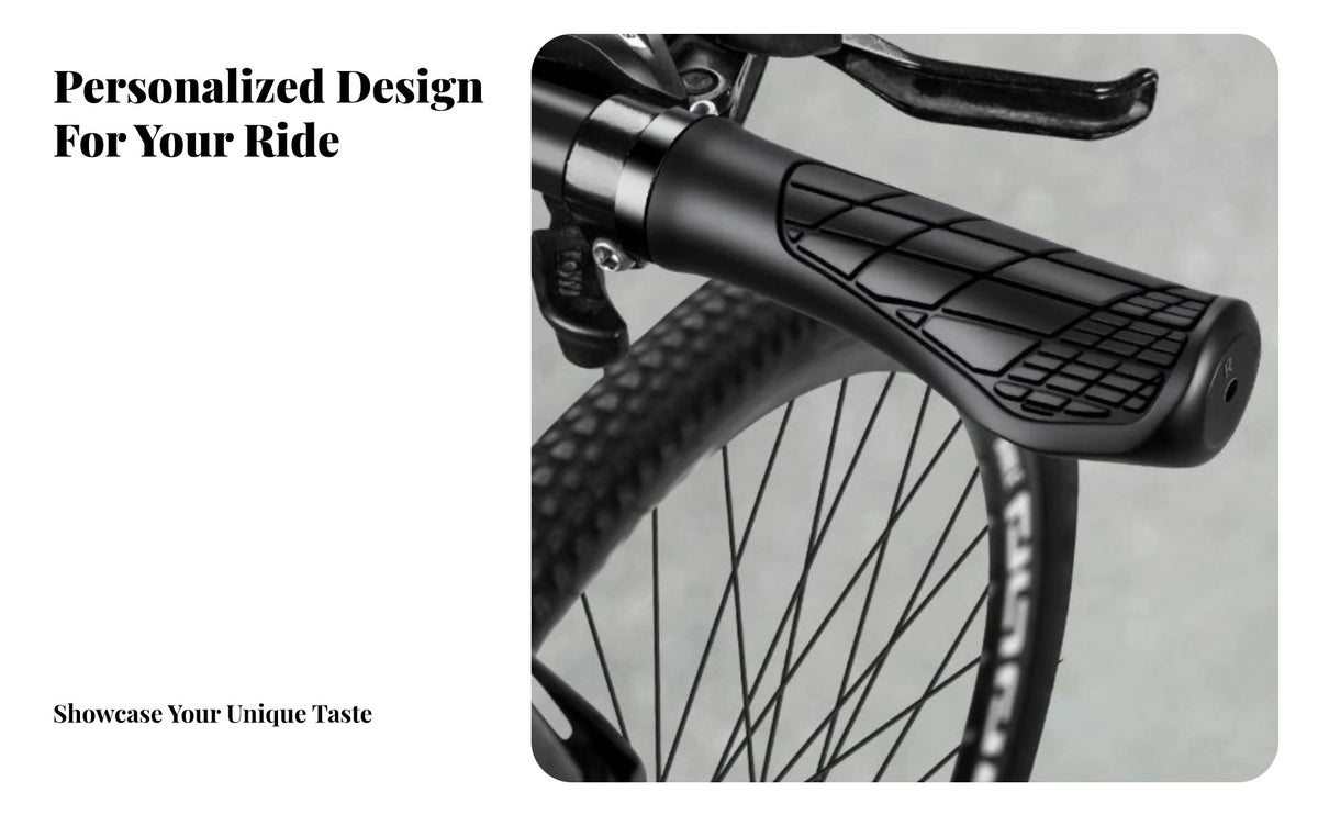 2 Pieces Anti-Slip Cycle Grips Wear-Resistant Mountain Bike Grips Shock Absorbing Anti-Slip Cycle Grip for Long Distance Riding, City Biking