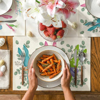 Easter Placemat Heat-Insulating Hare Illustration Table Mat Stain-Resistant Bunny Bunny Table Mat for Party Hosts, Homeowners, Kitchen, Restaurant