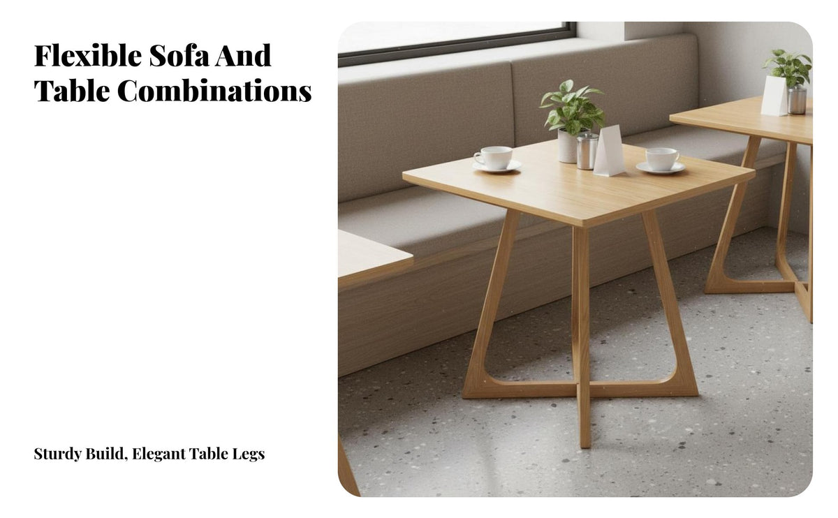 Multi-Scene Adaptable Dessert Shop Seating Combination Comfortable Modern Cafe Table and Chair Set Artistic Design Upholstered Lounge Sofa High-Density Foam for Business Owners, Interior Designers, Retail Shop, Hotel