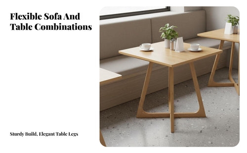 Multi-Scene Adaptable Dessert Shop Seating Combination Comfortable Modern Cafe Table and Chair Set Artistic Design Upholstered Lounge Sofa High-Density Foam for Business Owners, Interior Designers, Retail Shop, Hotel