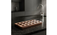 Egg Tray with 15 Cups Rectangular Wooden Egg Space-Saving Tray for Refrigerator, Countertop