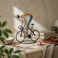 Cycle Statue Vintage Design Abstract Bike Sculpture Colorful Accents Metal Cycle Decor for Entryway