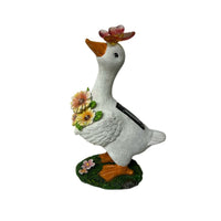 Solar-Powered Resin Duck Garden Decoration with Light