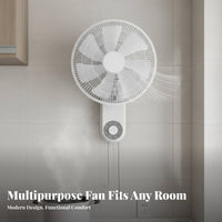 Wireless Control Wall Fan Quiet Performance Wall-Mounted Fan Air Circulator Space Saving Home Appliance Multi-Speed Settings