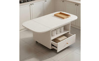 Space Saving Rolling Storage Coffee Table Solid Wood Living Room Furniture for Small Areas
