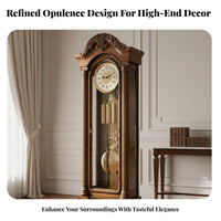 Grandfather Clock Mechanical Movement American Design Standing Clock High-End Design House Decoration for Collectors, Adults, Living Room, Hallway