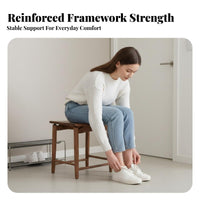 Mortise and Tenon Stool Long-Lasting Wooden Seat Sturdy Support for Bedroom