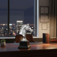 Horse Head Statue Shiny Finish Equestrian Award Statue Majestic Design