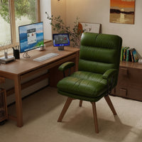 High-Back Swivel Chair with Armrests Padded Swivel Chair Leather Modern for Distant Workers, Students, Study, Bedroom