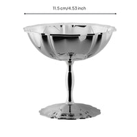 Stemmed Dessert Cup Fluted Rim Tableware Reflective Surface