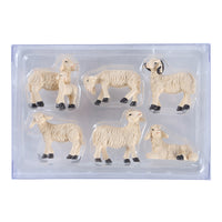 5CM White Goat Figurine for Garden Decoration Christmas Gift Resin Craft