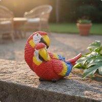 Resin Parrot Figurine Miniature Size Parrot Statue Weather-Resistant Bird Figurine for Patio