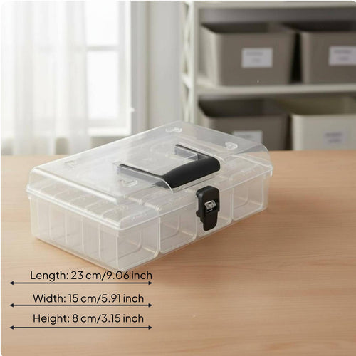 24 Grid Storage Box Large Capacity Small Square Box Organizer Snap-Lock Lid