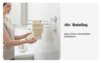DrillDrillless Installation Swivel Arm Towel Bar 180° Rotating Multi-Rod Swivel Rack Space-Saving Bathroom Fixture Waterproof for Homeowners, Families, Students, Washroom, Dorm Room, Kitchen