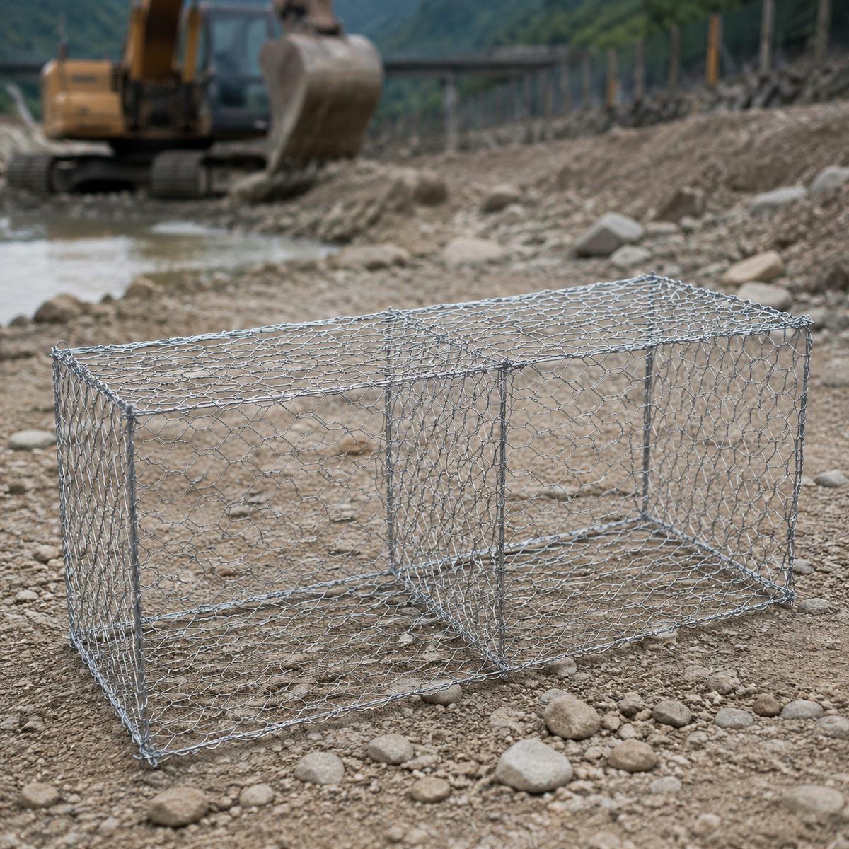 Gabion baskets, stone baskets, hot-dip galvanized gabion wire mesh, 6mm wire diameter, hexagonal for garden owners