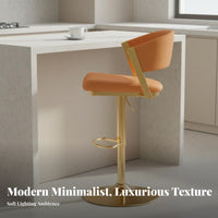 Modern Minimalist and design Adjustable rotating Stool Built-in Footrest Bar Chair With supportrest Seating Furniture Stable Base for homeowners, Business Owners, hosts, Reception Desk, Kitchen Island, Cafe, Dining Room
