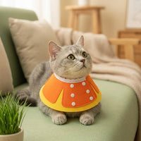 Cat Cone Neck Cone with Adjustable Elizabethan Strap, Felt Elizabethan Neck for Cat Recovery, Post Surgery Pet Stop Licking Anti Bite