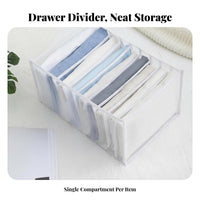 Partitifirstd Clothing Drawer Clear transparent panel foldable Organizer Box for Dorm Room