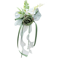 Wedding Car Rearview Mirror Decoration Flowers with Bow Door Handle Flowers Artificial Flowers for Staircase Handrails