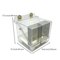 Cage Feeder Bowl Transparent Pet Feeder with Tray Transparent for Small Pets