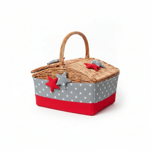 Handwoven Hamper with Handle Decorative Wicker Basket with Lid Versatile