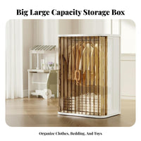 Foldable Cacontaineret with Front Doors Foldable Design for Bathroom, Students