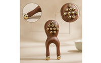 Handheld Frog Massage Tool Compact Wooden Massager with Brass Balls Manual Acupoint Presser Portable for Travel