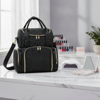 Travel-Friendly Cosmetic Organizer Bag Portable Makeup Bag with Shoulder Strap for Travelers