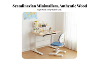 Built-in shelf unit Adjustable Kids Desk with Hutch Ergonomic Design academic work Station with Hutch Multiple Storage Compartments Study Table Tilting Desktop for Students, Parents, Schoolwork, Bedroom, perusing, Drawing