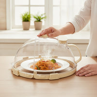 Microwave Food Cover Heat-Resistant Foldable Food Dome Space-Saving for Students