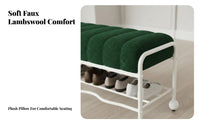 Padded Shoe Rack Bench Space-Saving Curved Shoe Changing Stool for Retail shop