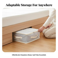 foldable textile container with transparent panel Large Capacity Wardrobe Organizer for Renters