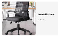 Mesh Back Swivel Chair Height Adjustable Office Furniture Effortless Rolling