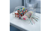 Side Slots Acrylic Oral Storage Holder Hinged Lid Ligature Loop Holder 3.8 Mm Thick Orthodontic Chain Box Transparent