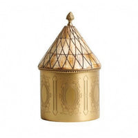 Ornate Brass Canister Tabletop Display Decorative Brass Jar Lid for Storage